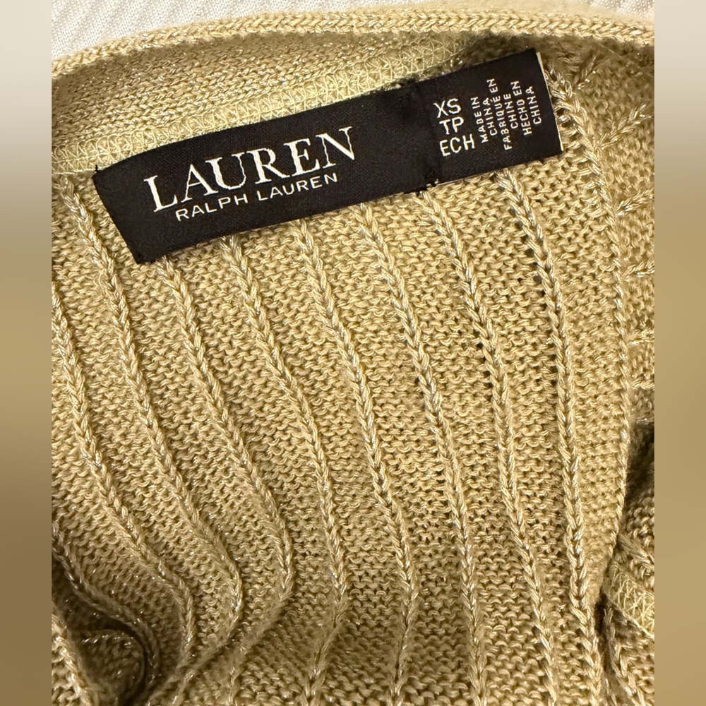 Ralph Lauren Olive-Green Ribbed V-Neck Cardigan-NWOT - Picture 5 of 14